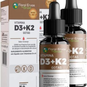 Vitamina D3 e K2 Gotas 30ml D3 + K2 Sabor Morango - 2 Unidades-radardasaude