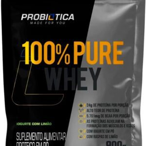 100% Pure Whey Refil 900g - Probiótica - Gourmet Sabor Iogurte Com limão-radardasaude