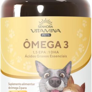 51uM7PSfgL._AC_SL1200_.jpg Ômega 3 Pets Para Cães E Gatos 500mg Epa Dha (60 Cápsulas)