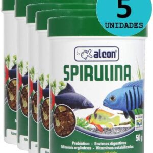 Kit Ração Alcon Spirulina Flakes 50g C/ 5 unidades-radardasaude