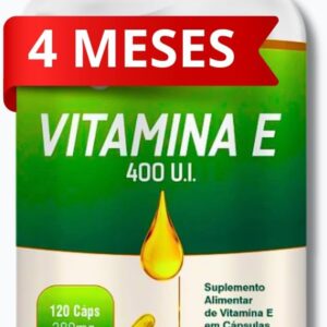 Vitamina E 400 UI Premium 120 Cápsulas 380mg [LONGA DURAÇÃO DE 4 MESES]