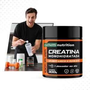 611AYJ1R1zL._AC_SL1200_.jpg Creatina 300g pura monohidratada 1 Dose por dia 100% Pura Treino Zuchetti nutrition