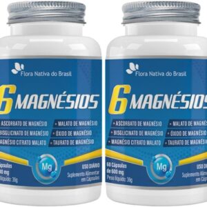 KIT 2X 6 Magnésios 60 cápsulas - Flora Nativa