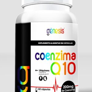 615IxISD1mL._AC_SL1500_.jpg Coenzima Q10-200mg por porção (60 capsulas) - Genesis - Selênio e Vitamina E - 60 Capsulas.-radardasaude
