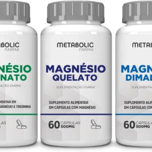 Kit Magnesio Treonato + Dimalato + Quelato Bisglicinato 500Mg 180 Cápsulas - Metabolic Farma