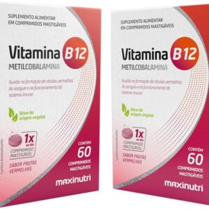 61Ib2Cim0PL._AC_SL1000_.jpg Kit 2 Vitamina B12 Mastigável Metilcobalamina 60 Comprimidos Sabor Frutas Vermelhas Chikweb-radardasaude