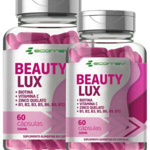 Combo 2Un Biotina C/ B1 B2 B6 B12 Vit. C Zinco Formula Avançada 500mg - Fortalecimento Cabelo Pele Unha Beauty Lux Ecomev-radardasaude
