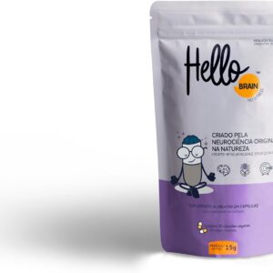 Hellobrain No Stress Suplemento de Saúde Cerebral, Nootropic, Clareza Mental, Foco e Concentração, Performance Cognitiva, 30 cápsulas (15 doses)
