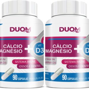 Duom, KIT 2 CÁLCIO + MAGNÉSIO + VITAMINAS K2 E D3 COM 90 CÁPSULAS - DUOM-radardasaude