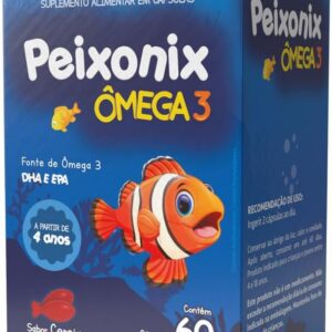 Peixonix Ômega 3 Infantil EPA DHA 60 Cápsulas Mastigáveis Sabor Cereja Maxigold-radardasaude