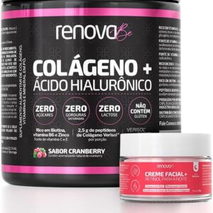 Kit Colágeno Hidrolisado Verisol Haplex Plus com Ácido Hialurônico + Creme Facial Antissinais Retinol Noturno - Renova Be-radardasaude