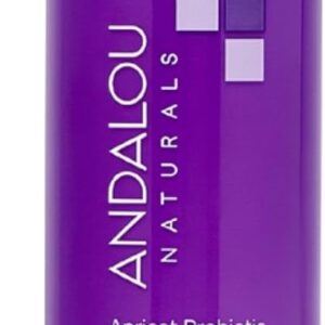Leite de limpeza probiótico de damasco da Andalou Naturals, 170 g, com óleos Resveratrol CoQ10, probióticos, damasco e óleo de boragem, limpa suavemente a maquiagem e impurezas para uma pele limpa e fresca