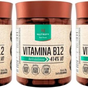 Combo 3 unidades Vitamina B12 Metilcobalamina 414% VD - 60 Cápsulas-radardasaude