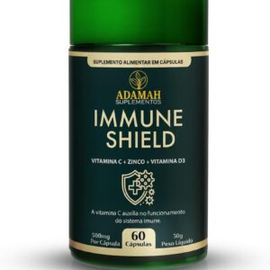61dI6-dXyIL._AC_SL1500_.jpg Immune Shield Suplemento para Imunidade e Defesa - Vitamina C + D3 2000UI + Zinco Bisglicinato + Própolis e Geleia Real - Complexo Vitamínico em Cápsulas de Colágeno - Adamah, 60 Cápsulas-radardasaude