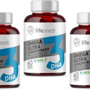Ômega 3 Ultra Concentrado DHA 1.000mg EPA 400mg - Certificação Internacional MEG-3-3 Potes – 180 Cápsulas