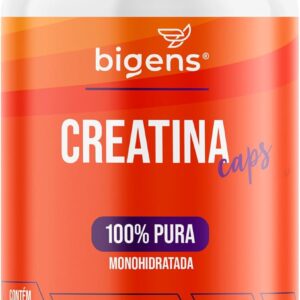 Creatina Monohidratada 100% Pura, 180 Cápsulas, Bigens