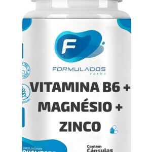 Vitamina B6 + Magnésio Quelato + Zinco Quelato 60 Cápsulas-radardasaude
