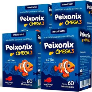 4x Peixonix Ômega 3 Kids Infantil Mastigável Cereja 60 Caps-radardasaude