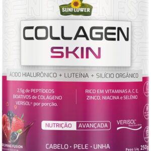 Colágeno Verisol Hidrolisado com Ácido Hialurônico + Luteína + Silício Orgânico - Collagen Skin Sunflower-radardasaude