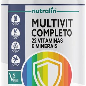 61z9ixmjTjS._AC_SL1200_.jpg Nutralin Multivitamínico Completo A-Z (22 Vitaminas E Minerais) 60 Comp De 500Mg Vegano |