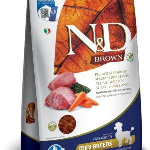 N&D Brown para Cães Adultos de Raças Mini e Pequenas Sabor Cordeiro, Spirulina e Cenoura 2Kg-radardasaude