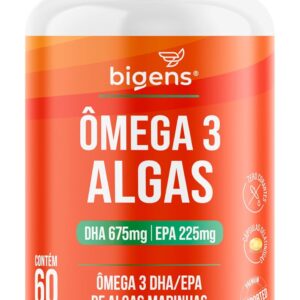 71WJruFr6bL._AC_SL1500_.jpg Omega 3 Algas, DHA 675mg, EPA 225mg, Algas Marinhas, 60 Cápsulas, Bigens