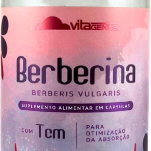 Berberina com TCM 500mg 60 cápsulas Extrato Padronizado Berberis Vulgaris Sem Lactose Sem Glúten VitaGenus-radardasaude