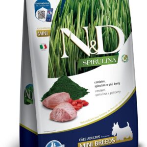 N&D Spirulina para Cães Adultos de Raças Mini e Pequenas Sabor Cordeiro, Spirulina e Goji Berry 2Kg-radardasaude
