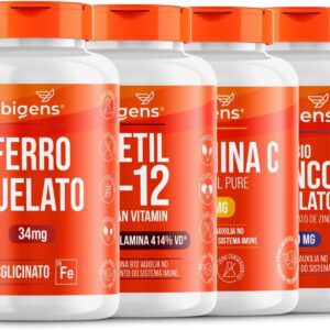 Kit Sanguíneo, Ferro Quelato, Vitamina C, Meti B12, Zinco Quelato, Biogens-radardasaude