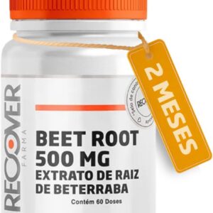 51lyVpNzkSL._AC_SL1200_.jpg Beet Root 500mg - Extrato de Raiz de Beterraba - 60 Cápsulas - Recover Farma