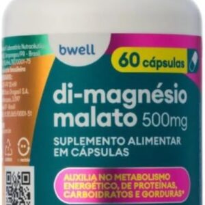 51mDtwxeb6L._AC_SL1080_.jpg Di-Magnésio Malato 500mg, 60 Cápsulas, Suplemento Alimentar, Auxilia no Metabolismo e Funcionamento Muscular, Sem Glúten-radardasaude