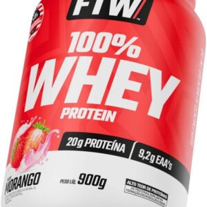 51nDP35SYJL._AC_SL1080_.jpg FTW 100% Whey Protein com Proteína Concentrada WPC, Suplemento Alimentar Pós-Treino em Pó com Fonte de Proteína do Soro do Leite, Alto Valor Biológico, Sem Glúten – Pote 900g (Sabor Morango)-radardasaude