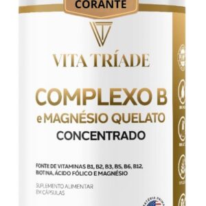 Complexo B Ultra Vita Tríade – Vitaminas B1, B2, B3, B5, B6, B9, B12, Biotina e Magnésio Quelato – 90 Cápsulas Rende 3 meses-radardasaude