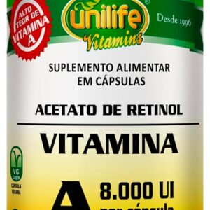 Vitamina A 8000 UI - 60 Cápsulas - Unilife