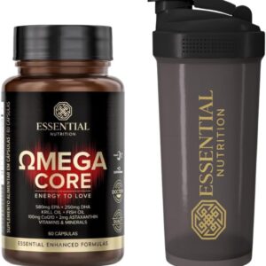 619vnWcTLQL._AC_SL1080_.jpg Combo Essential Nutrition - Omega-3 Core - Krill + Astaxantina + CoQ10-60 Cápsulas + Coqueteleira