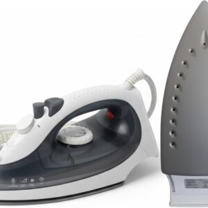Ferro de Passar Roupa a Vapor e Seco 1200W – Base Antiaderente, Leve e Eficiente, Preto e Branco, 127V ou 220V (127V)-radardasaude