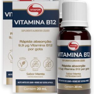 61DmW7tnOxL._AC_SL1200_.jpg Kit 2 Vitamina B12 Vitafor 20ml Menta-radardasaude