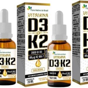 3x Vitamina D3 2000ui + Vit K2 Em Gotas 20ml Flora Nativa-radardasaude