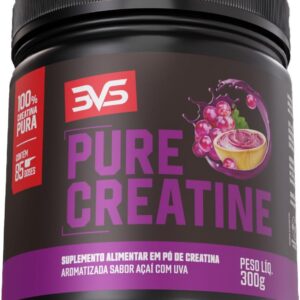 61JmOLcRE4L._AC_SL1500_.jpg Creatina Monohidrata 3VS Nutrition - Aumenta ATP (Energia muscular) - Desenvolve musculatura - Aumenta a síntese de proteinas - 100% creatina pura importada - 300 gr - Sabor Açaí/Uva