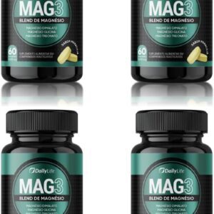61P1GFXr-cL._AC_SL1200_.jpg Kit 4x Magnesio Mag 3 Dimalato Treonato Glicina Magnesium 1000mg 100% Puro 60 Comprimidos Mastigaveis Sem Glúten Sabor Maracujá