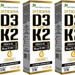 61PvGa4pHWL._AC_SL1000_.jpg KIT 3X Vitamina D3 + k2 Sublingual em Gotas 20ml - Flora nativa-radardasaude