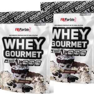 61evbAwLyL._AC_SL1000_.jpg Kit 2X Whey Protein Gourmet 907g Refil - FN Forbis Nutrition (Único, Cookies and Cream)-radardasaude
