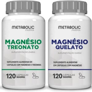Kit Magnesio Treonato + Quelato Bisglicinato 500Mg 240 Cápsulas - Metabolic Farma-radardasaude