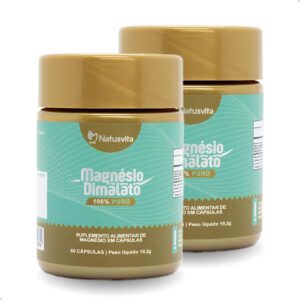 Magnésio Dimalato 100% Puro (Kit 2 und. 120 cápsulas)-radardasaude