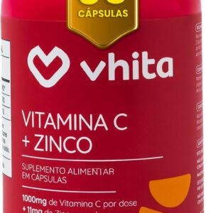 Vitamina C 1000mg e Zinco - Suporte Imunológico e Antioxidante - 60 Cápsulas, Vhita