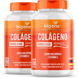 710kD06wVoL._AC_SL1500_.jpg Colágeno Hidrolisado Verisol com Ácido Hialurônico e Vitamina C, Biogens, Kit 2x 180 caps-radardasaude
