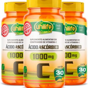 711J6TX4gmL._AC_SL1200_.jpg Kit 3 Ácido Ascórbico Vitamina C Unilife 30 comprimidos-radardasaude