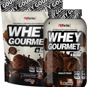 Kit Pote + Refil Whey Protein Gourmet - FN Forbis Nutrition (Chocolate Trufado)-radardasaude