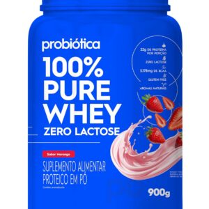 100% Pure Whey Zero Lactose (900G) - Morango, Probiótica-radardasaude