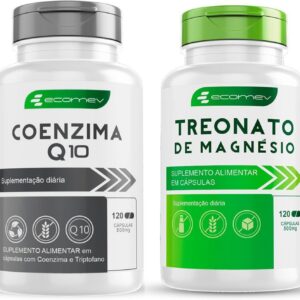Kit Magnesio Treonato + Coenzima Q10 Ubiquinol 500mg 240Cáps Ecomev